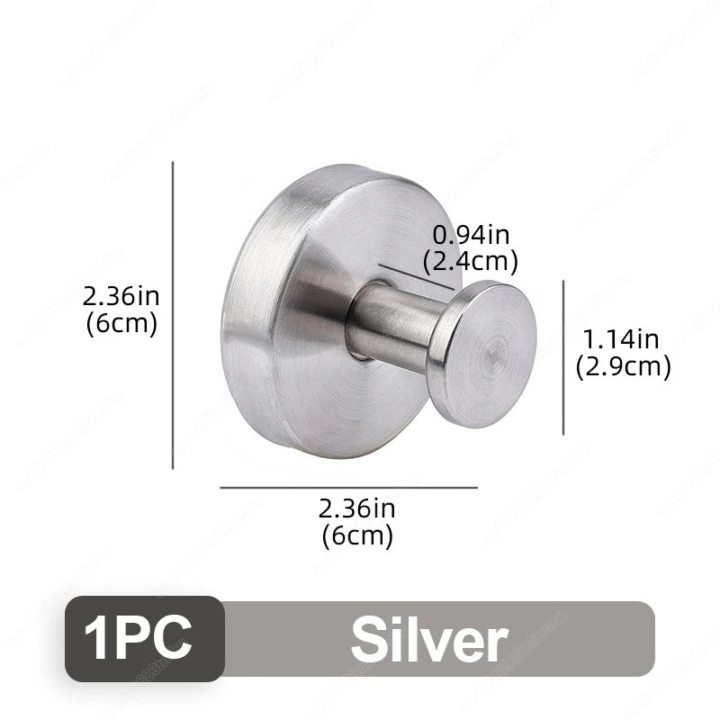 Metal Suction Cup Hook Strong Vacuum Bathroom Suction Cup Hooks Waterproof Towel Holder Stainless Steel Reusable Wall Hanger